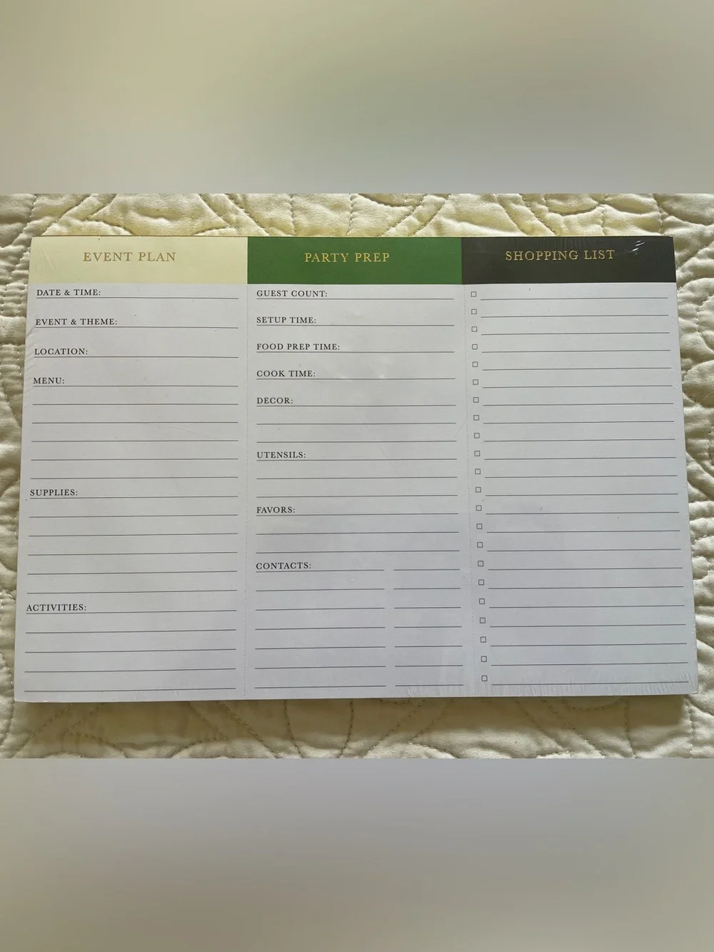 Kate Spade x Target Event & Party Prep Planner Notepad - Triple Column